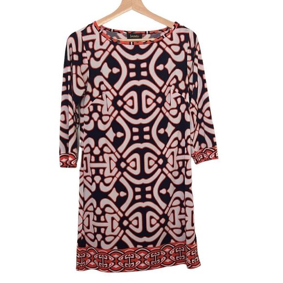 Laundry by Design Orange and Blue Geometric Dress Size 2 - Picture 1 of 7